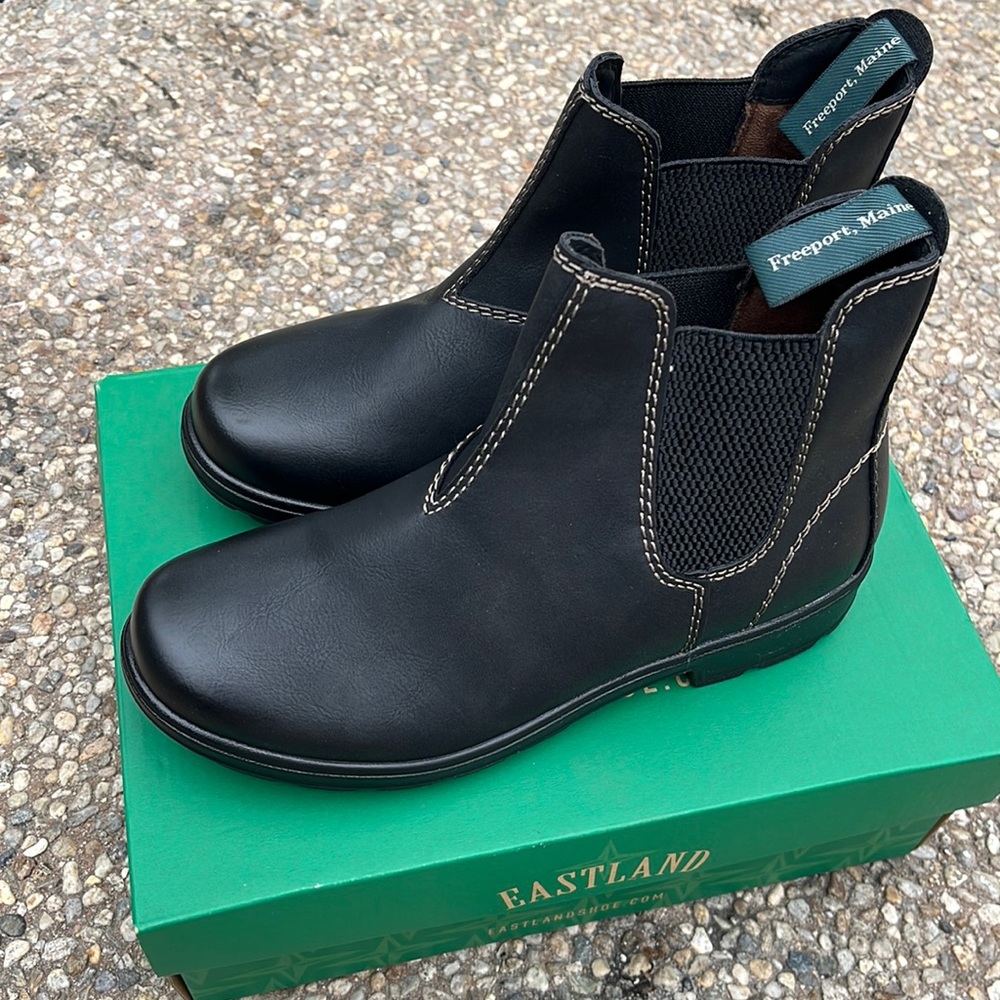 Black Eastland faux leather boots